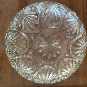 Vintage MCM Clear Glass Starburst Serving or Fruit Bowl